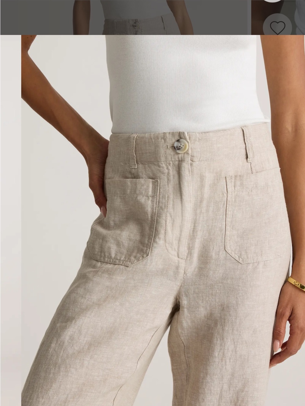 Quince Cream High-Rise Wide-Leg Linen Pants 8 - Picture 3 of 7